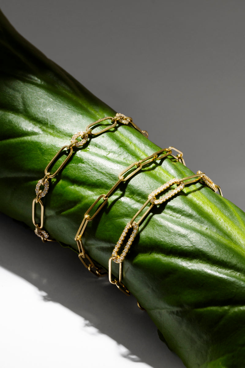 14K Gold Bold Paperclip Chain 3.85 mm Bracelet