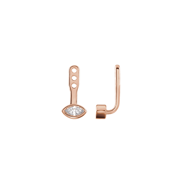 14K Front-Back Solitaire Earring Jacket