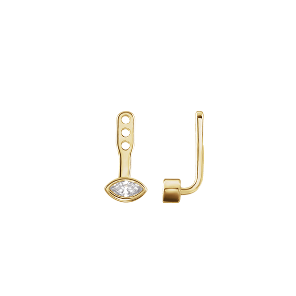 14K Front-Back Solitaire Earring Jacket
