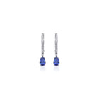 14K Natural Tanzanite and Diamonds Hoops