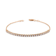 14K Gold and Natural Diamond Half Tennis Bracelet
