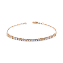 14K Gold and Natural Diamond Half Tennis Bracelet