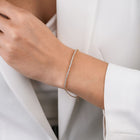 14K Gold and Natural Diamond Half Tennis Bracelet