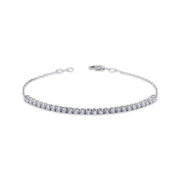 14K Gold and Natural Diamond Half Tennis Bracelet
