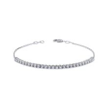 14K Gold and Natural Diamond Half Tennis Bracelet