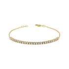 14K Gold and Natural Diamond Half Tennis Bracelet