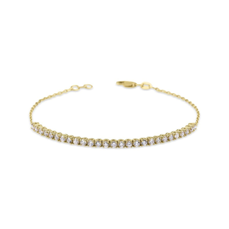 14K Gold and Natural Diamond Half Tennis Bracelet