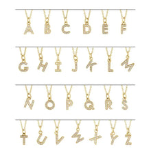 14K Petite Natural Diamond Initial Necklace