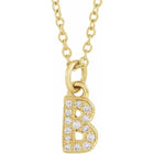 14K Petite Natural Diamond Initial Necklace