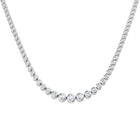 18K Gold and Natural Diamond Graduated Bezel Set Tennis Necklace