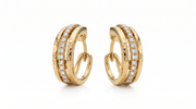 18K Natural Diamond Huggies