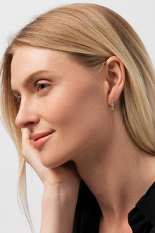 14K Lab Grown Diamond and Peridot Earring Drop