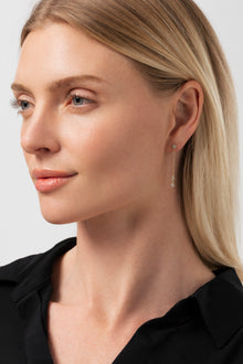 14K Lab Grown Three Stones Earring Drop