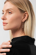 14K Lab Grown Diamond and Pink Sapphire Earring Drop