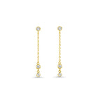 14K Lab Grown Three Stones Earring Drop