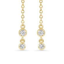 14K Lab Grown Three Stones Earring Drop