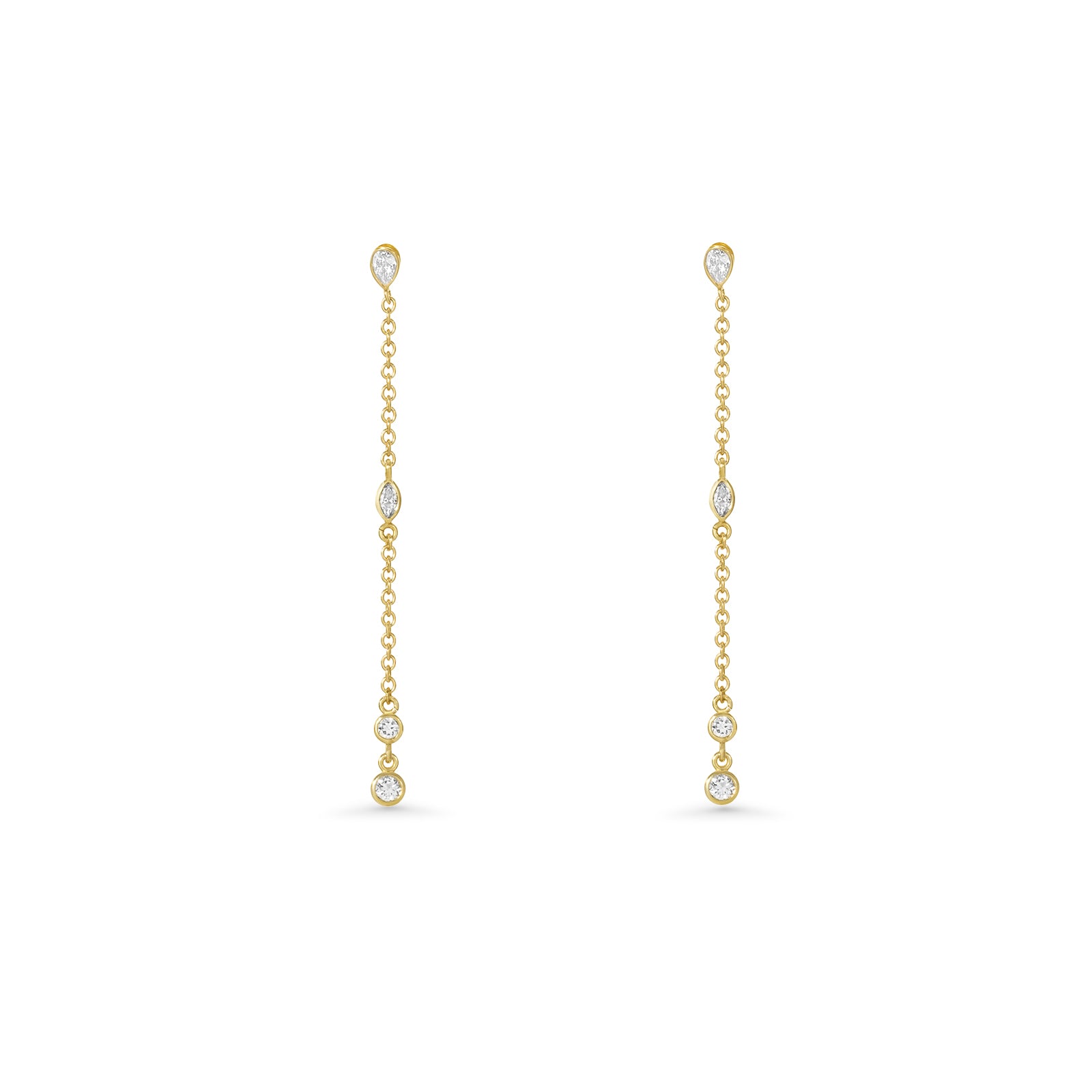 14K Lab Grown Marquise Diamond Earring Drop