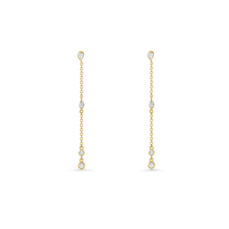 14K Lab Grown Marquise Diamond Earring Drop