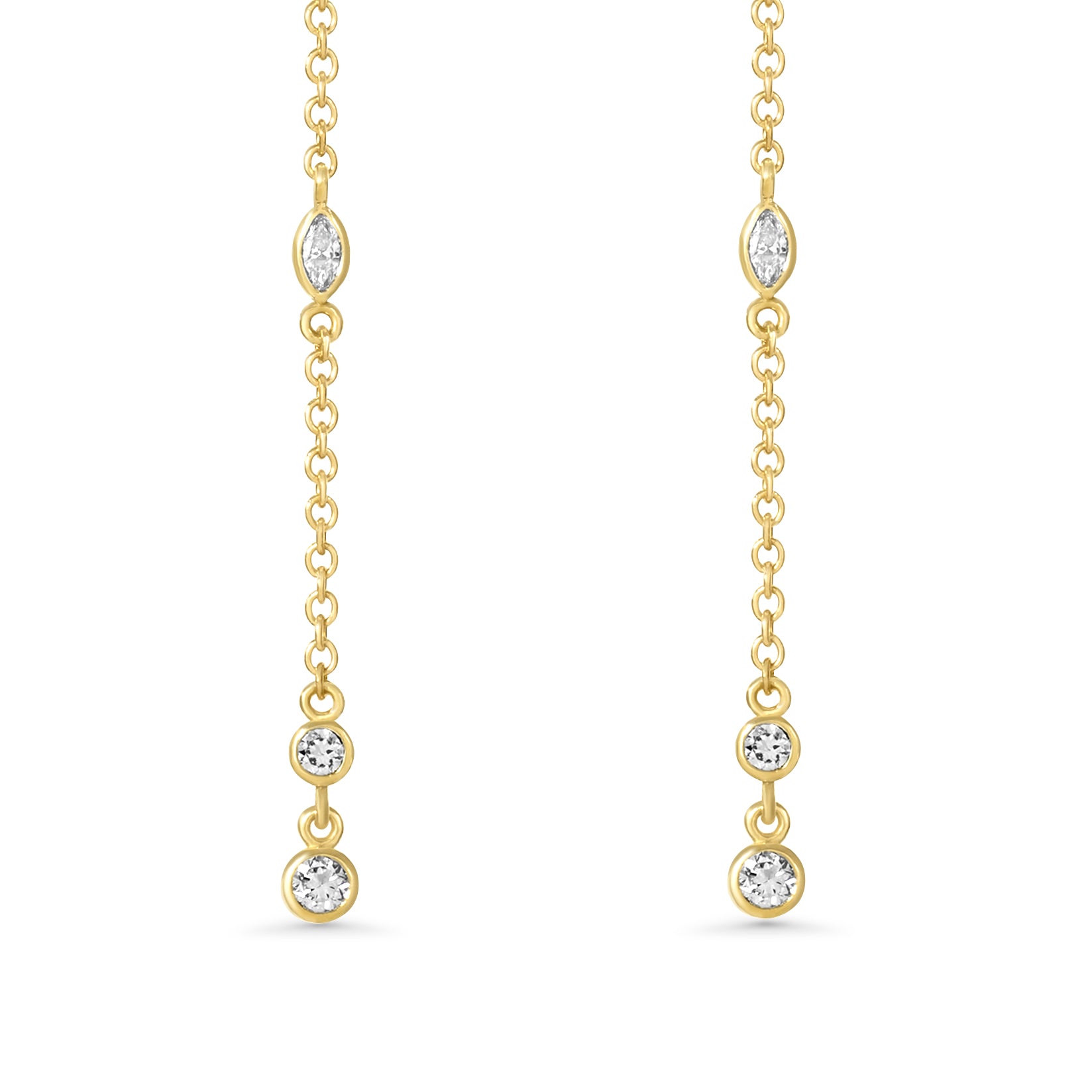 14K Lab Grown Marquise Diamond Earring Drop