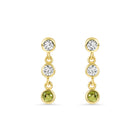 14K Lab Grown Diamond and Peridot Earring Drop