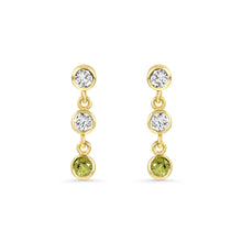 14K Lab Grown Diamond and Peridot Earring Drop