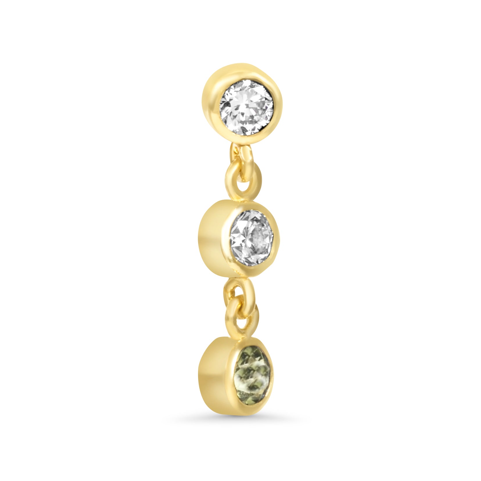 14K Lab Grown Diamond and Peridot Earring Drop