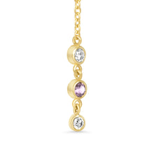 14K Lab Grown Diamond and Pink Sapphire Earring Drop