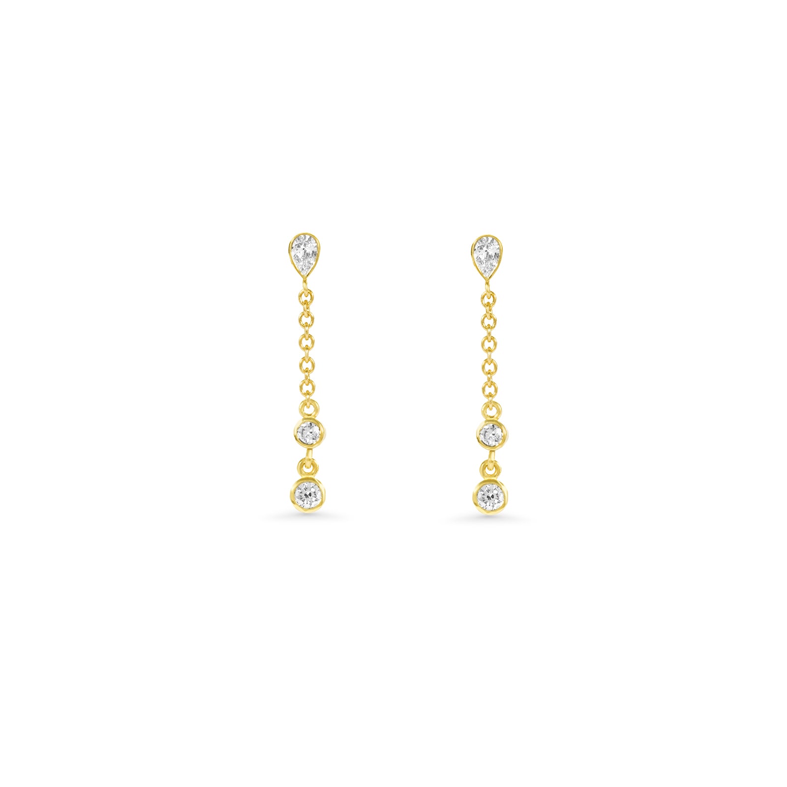 14K Lab Grown Diamonds Long Pear Earring Drop