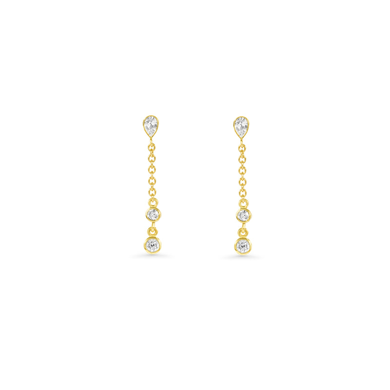 14K Lab Grown Diamonds Long Pear Earring Drop