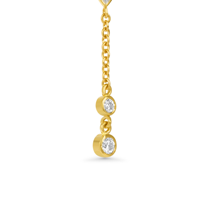 14K Lab Grown Diamonds Long Pear Earring Drop