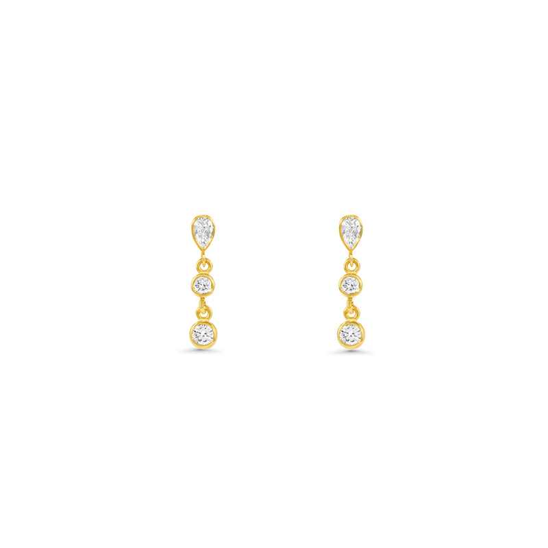 14K Lab Grown Pear Earring Drop