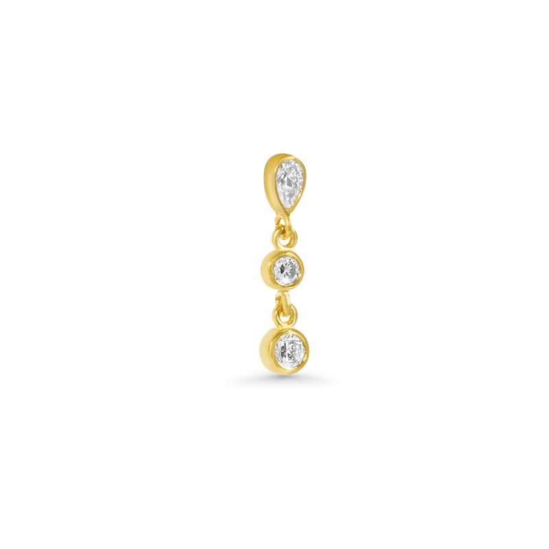 14K Lab Grown Pear Earring Drop