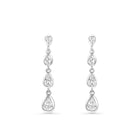 14K Graduated Lab Grown Pear Diamonds Earring Drop