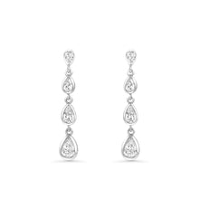 14K Graduated Lab Grown Pear Diamonds Earring Drop