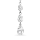 14K Graduated Lab Grown Pear Diamonds Earring Drop