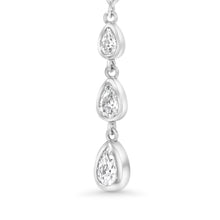 14K Graduated Lab Grown Pear Diamonds Earring Drop