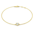 18K Natural Diamond Solitaire Heart Bracelet