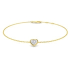 18K Natural Diamond Solitaire Heart Bracelet