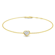 18K Natural Diamond Solitaire Heart Bracelet