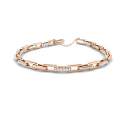 18K Natural Diamond 0.93ct Paper Clip Bracelet