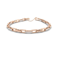 18K Natural Diamond 0.93ct Paper Clip Bracelet