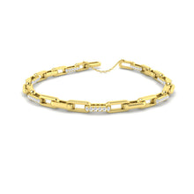 18K Natural Diamond 0.93ct Paper Clip Bracelet