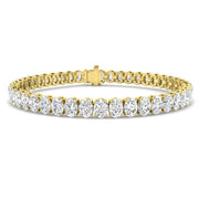 18K Oval Natural Diamond 13.17ct Tennis Bracelet