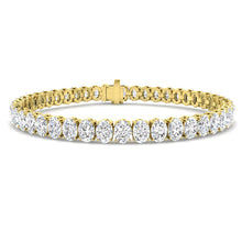 18K Oval Natural Diamond 13.17ct Tennis Bracelet