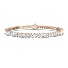 18K Oval Natural Diamond 6.45ct Tennis Bracelet