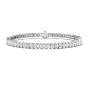 18K Oval Natural Diamond 6.45ct Tennis Bracelet