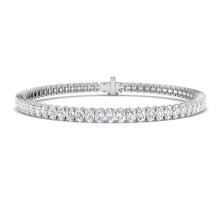 18K Oval Natural Diamond 6.45ct Tennis Bracelet