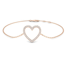 18K Natural Diamond Heart Bracelet