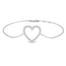 18K Natural Diamond Heart Bracelet