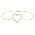 18K Natural Diamond Heart Bracelet